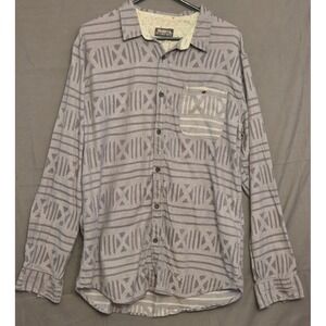 Modern‎ Amusement Button Up Shirt Mens Size XL Geometric Pattern Gray